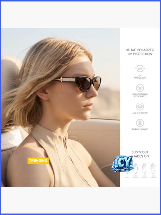 Retro Narrow Cat Eye Sunglasses with Polarized UV Protection Acetate Frame main image 5